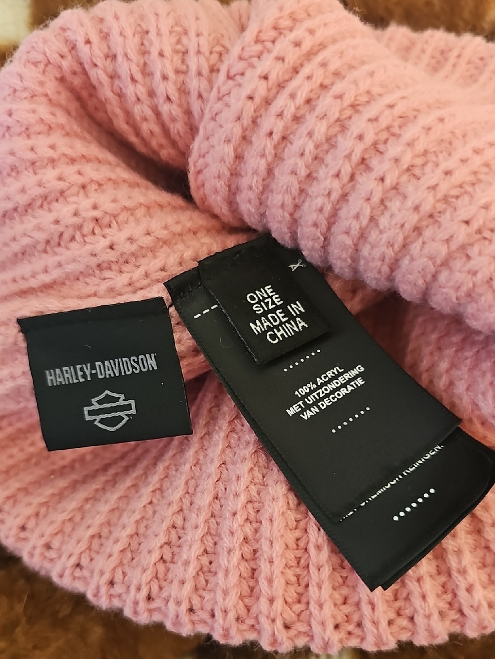 Harley-Davidson Pink Knit Beanie - Picture 3 of 3